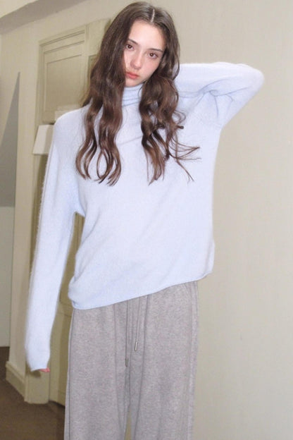 Fleece Mist Elastic Waist Knit Pants