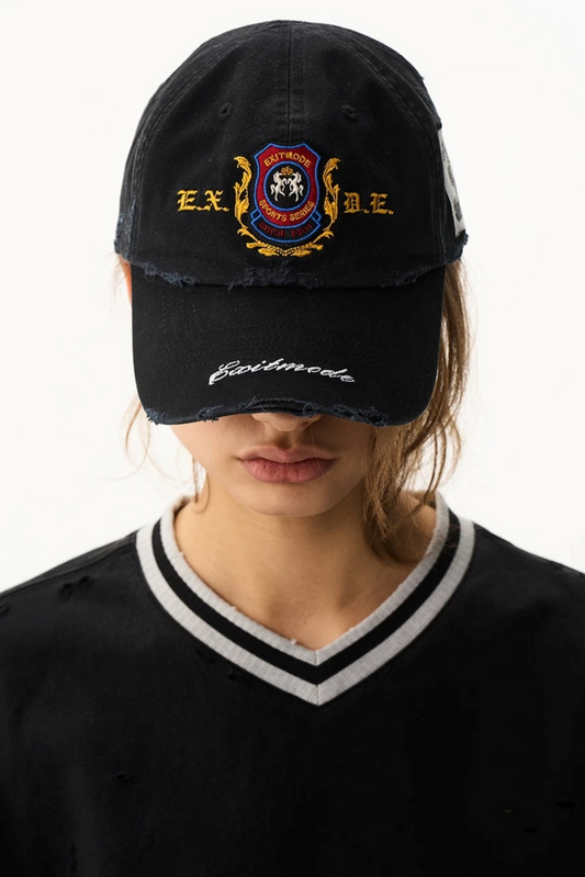 Washed Distressed Embroidered Cap