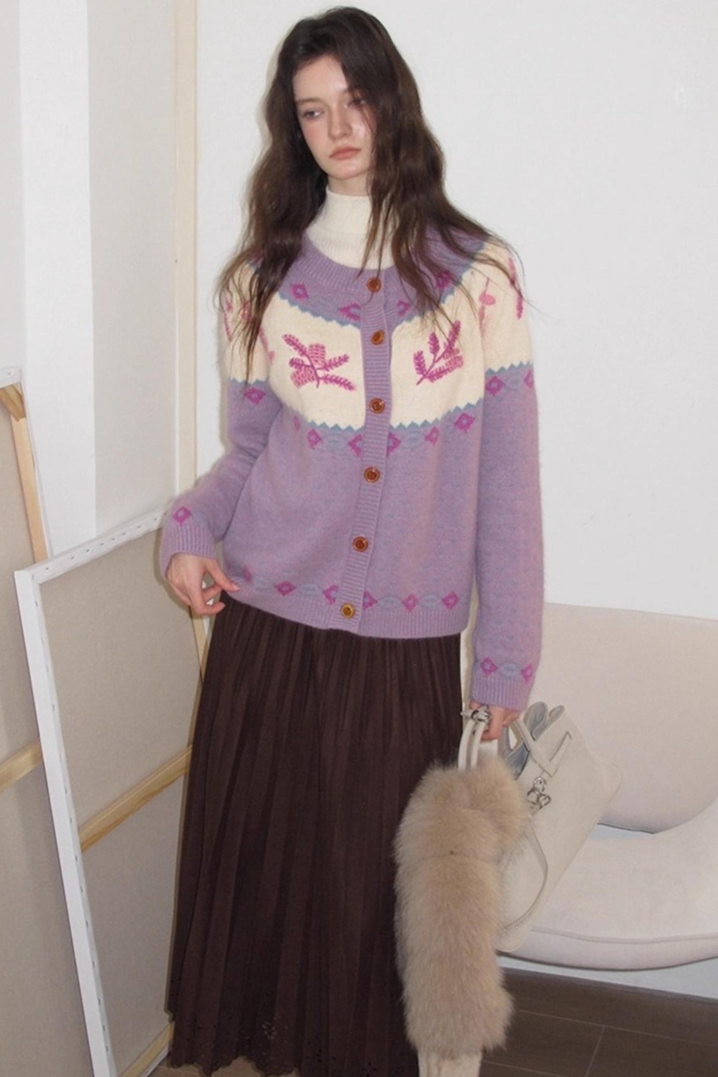 Cream Snow Vintage Cardigan