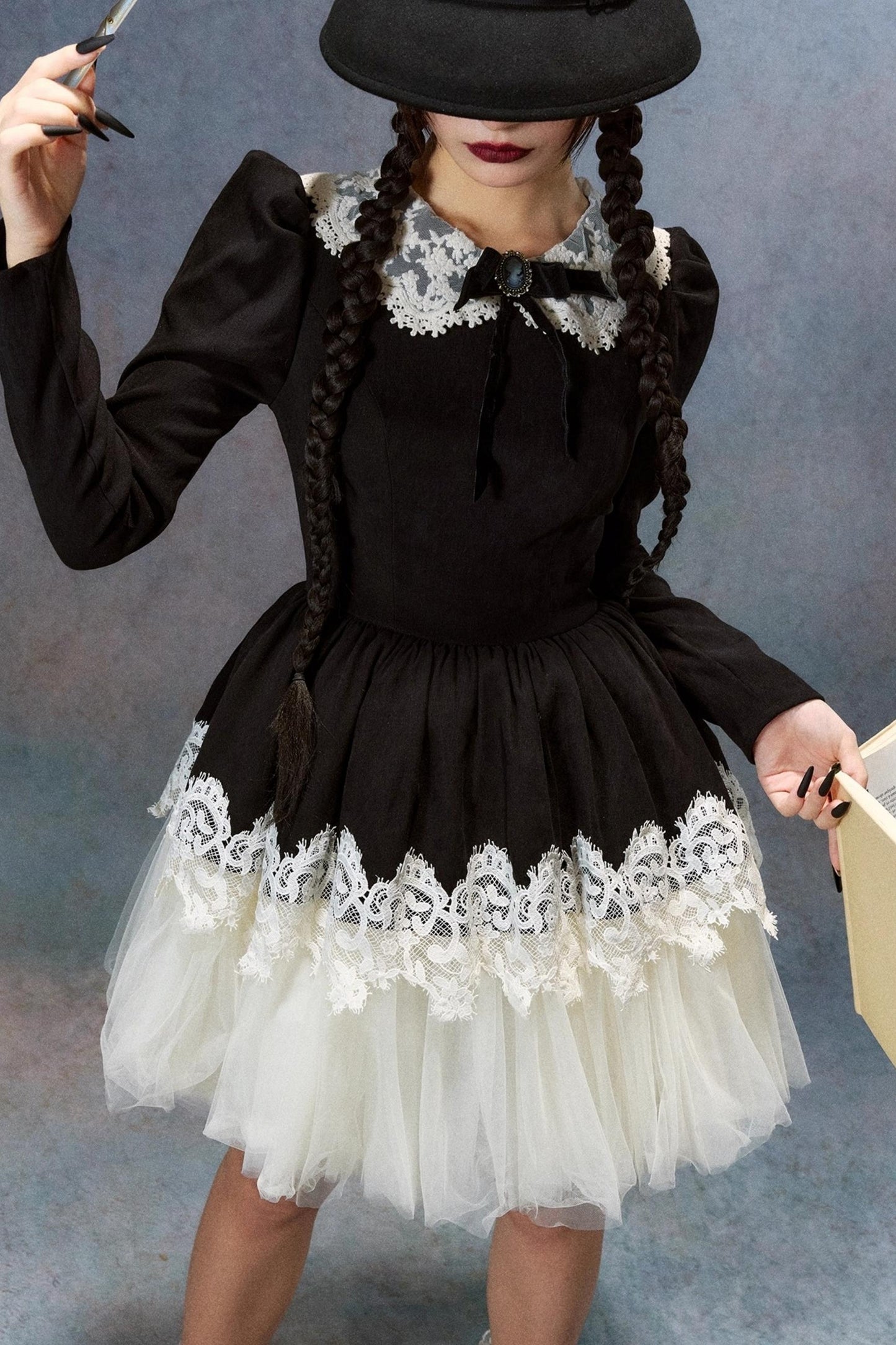 Lace Made Halloween Long Sleeve Dress