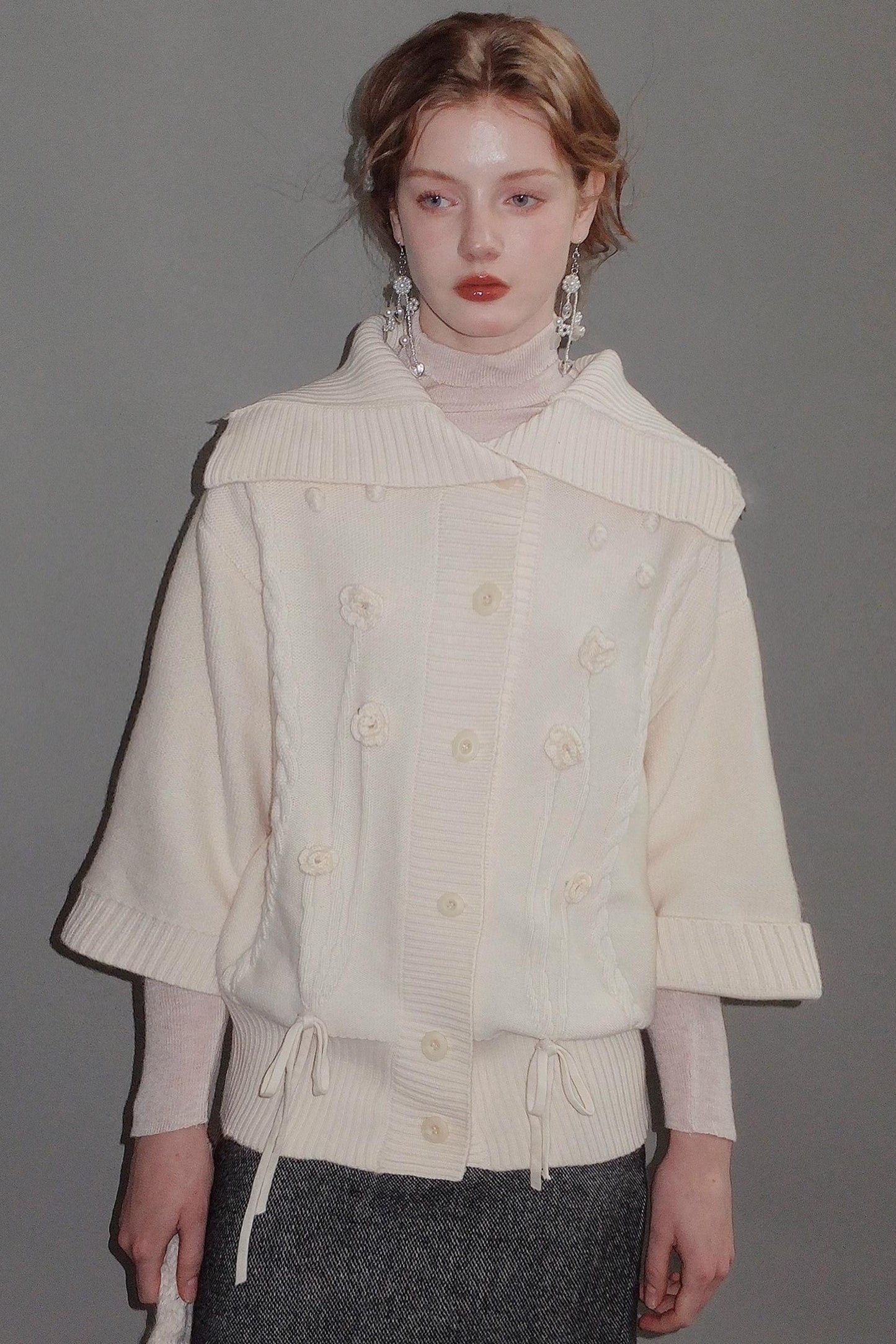 Reversible Merino Wool Cape Sweater