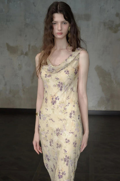Burnt Floral Jacquard Dress