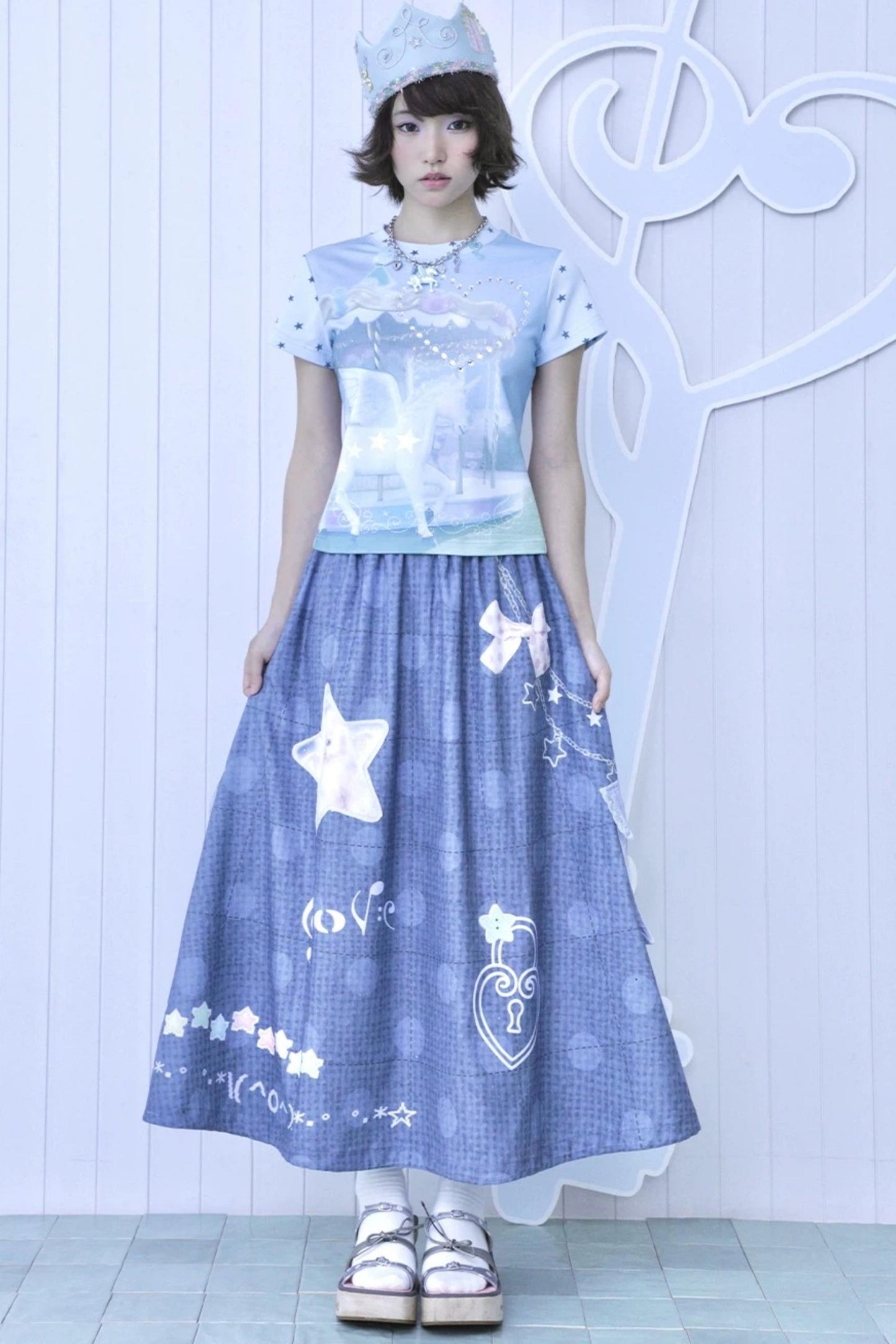 Aquablaues Einhorn-Strass-Oberteil