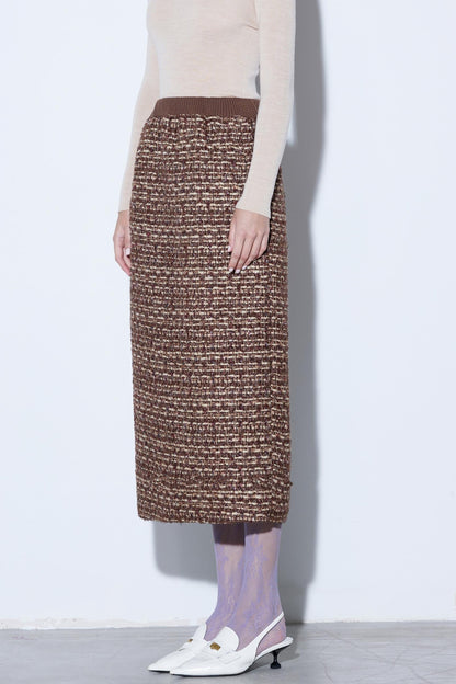 Silk Tweed Patchwork Skirt Set-Up