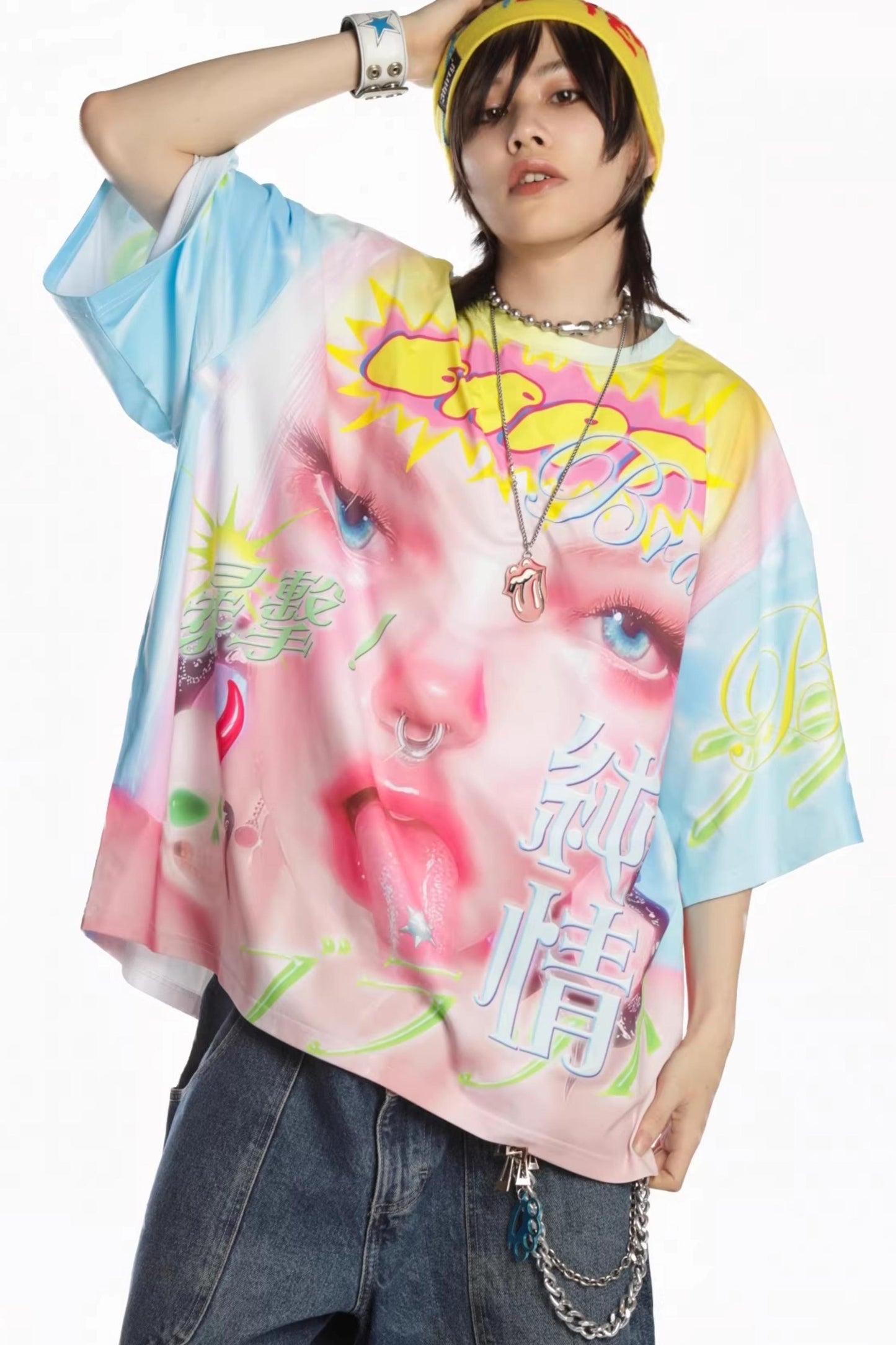 Dopamine Print Oversized T-Shirt