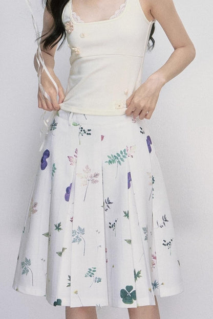 Preface Flower Print A-Line Skirt