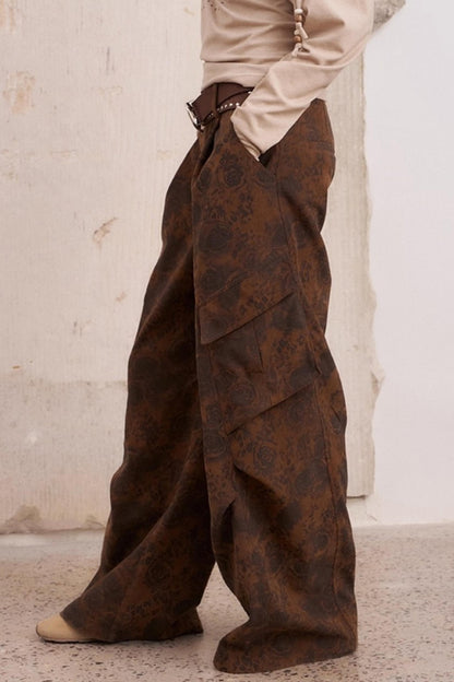 Vintage Print Cargo Pants