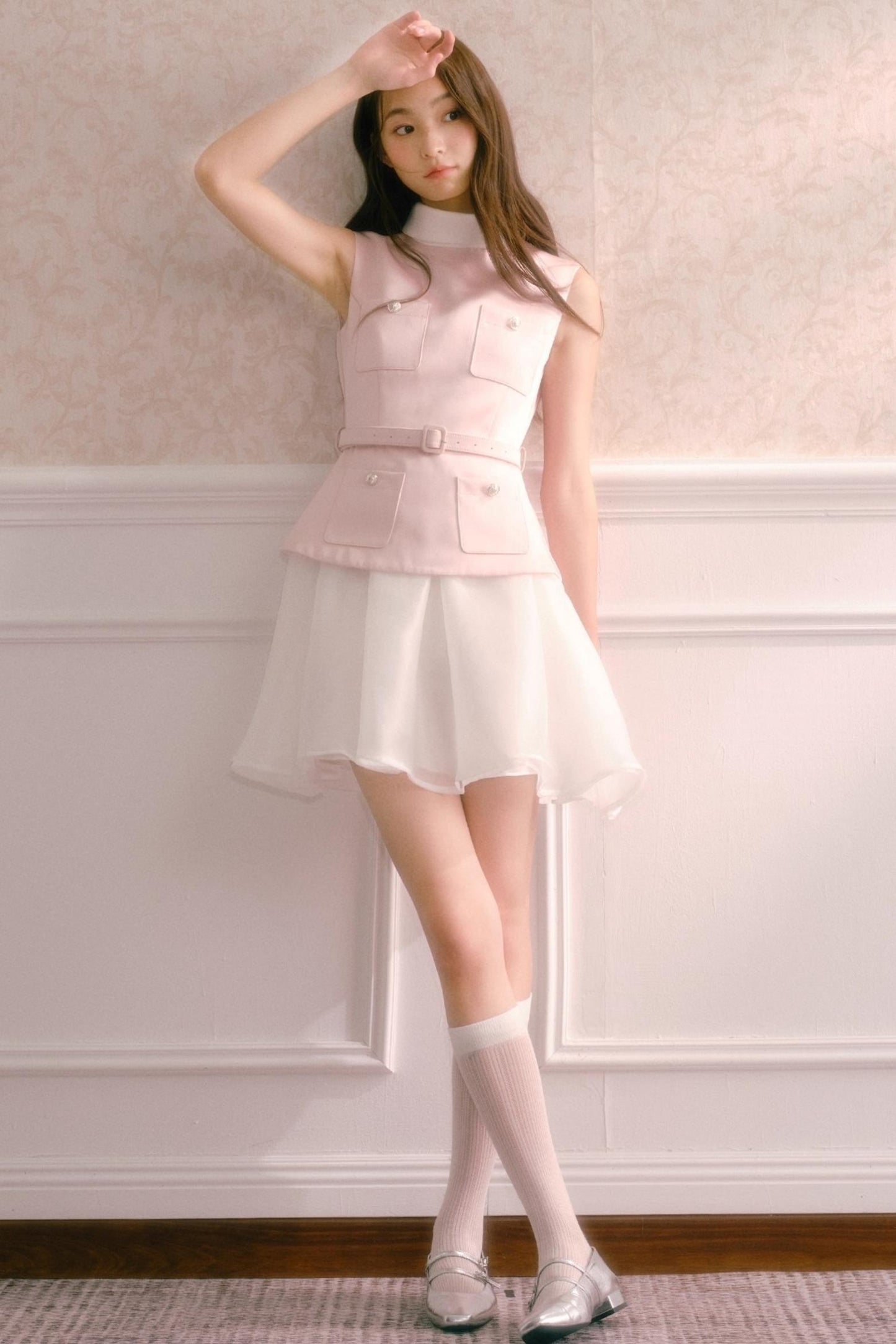 Pink Satin Puffy Daughter Dress