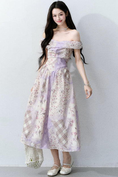 Purple Mist Off-Shoulder Dress