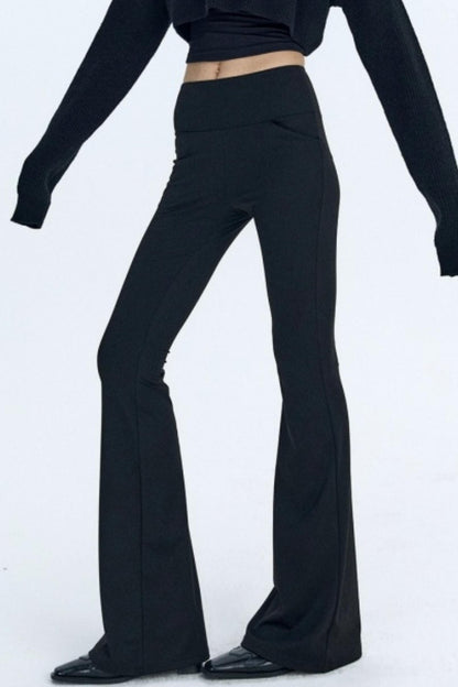 Black Fleece Flared Pants