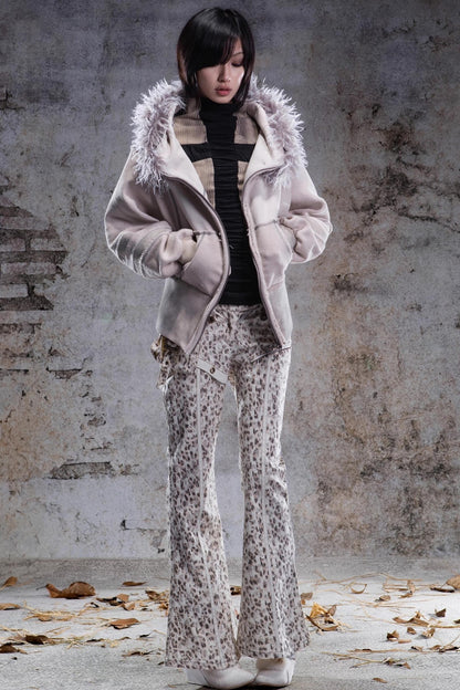 Vintage Lantern Sleeve Hooded Jacket