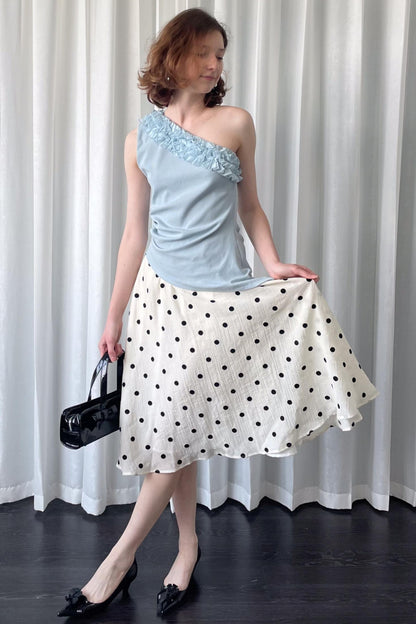 Polka Dot Beige Skirt