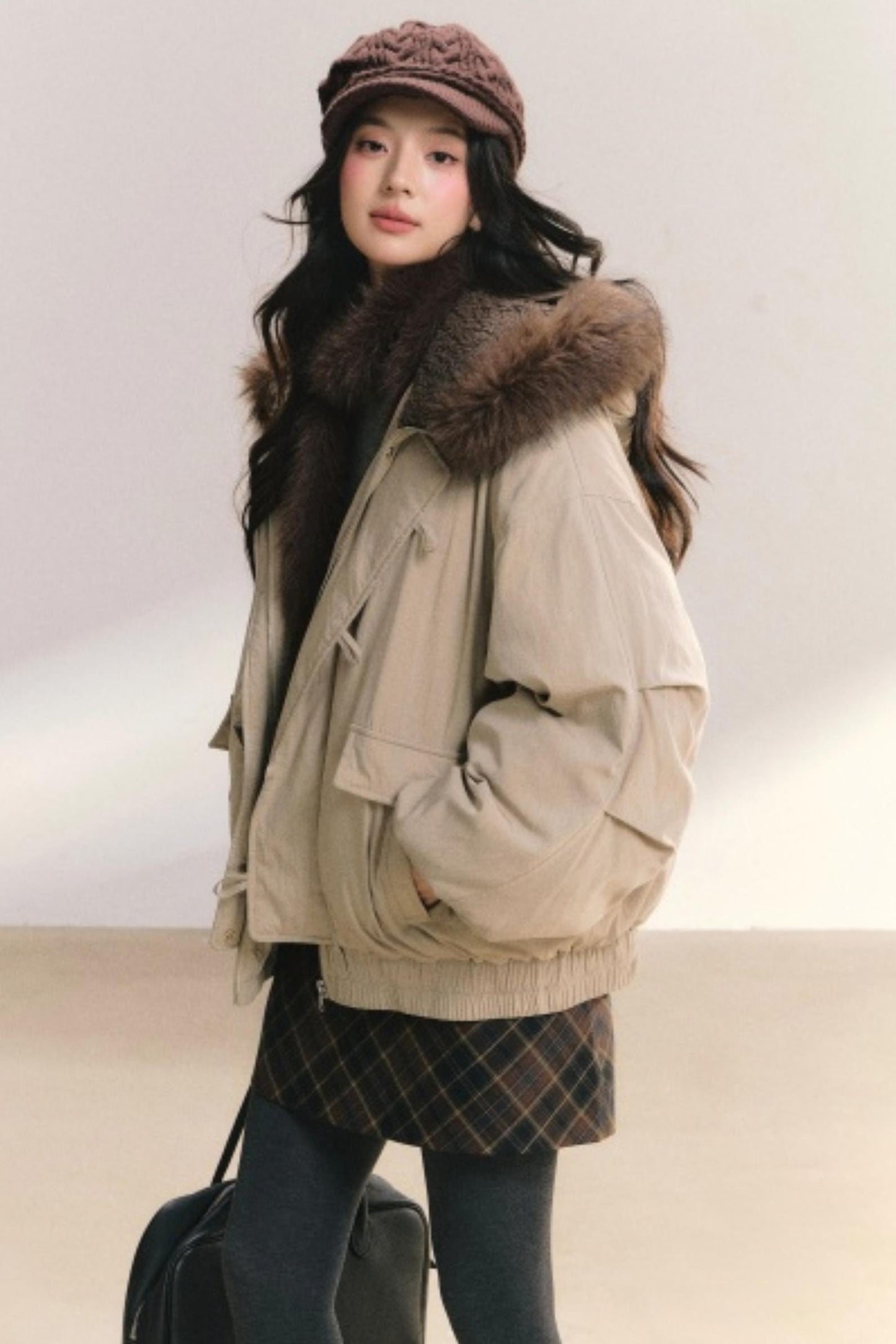 Amber Glaze Hooded Parka Coat