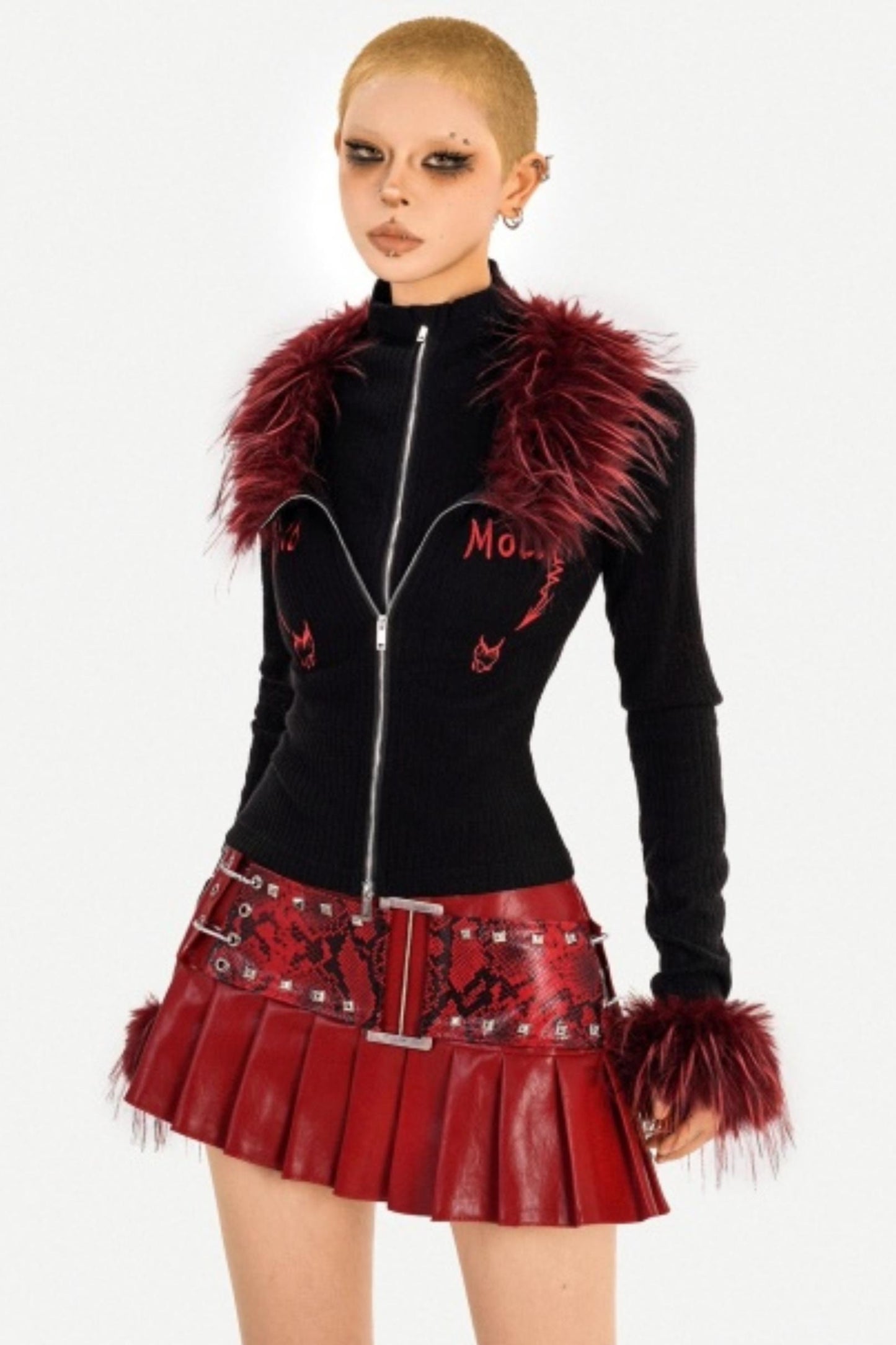 Dark Red Leather Skirt