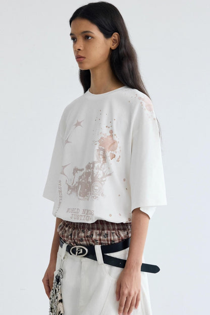 Retro White Genderless Tee