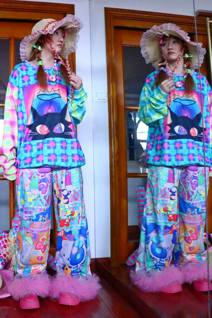 Magic Cat Patchwork Sweatshirt