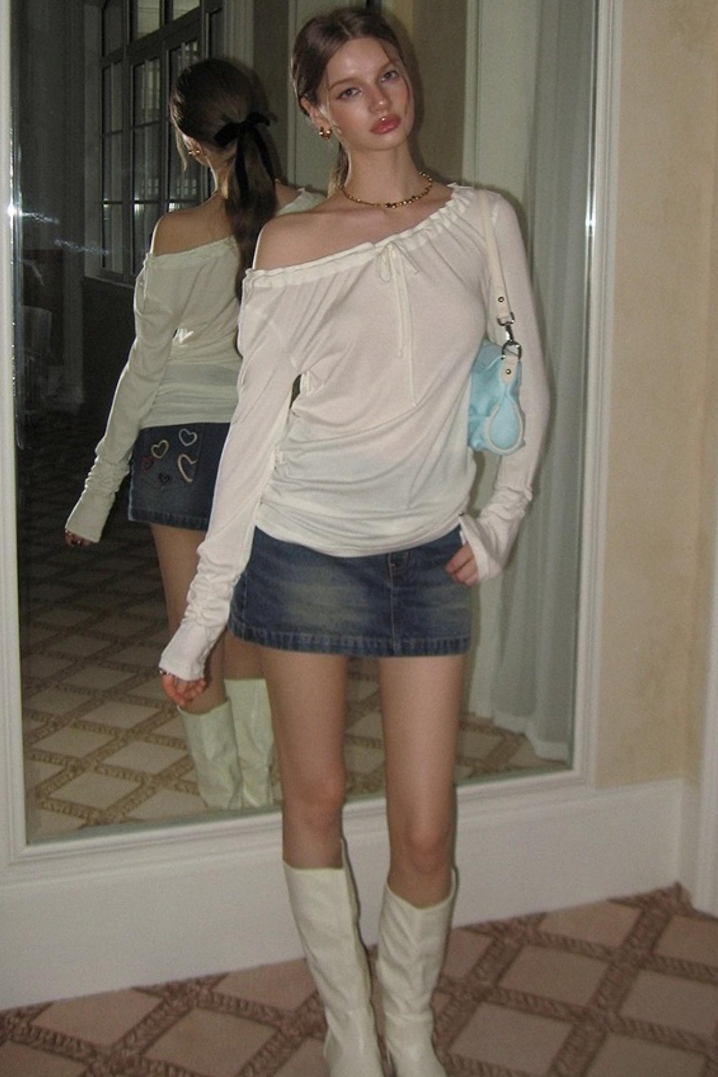 Vintage A-Line High-Waisted Slim Skirt