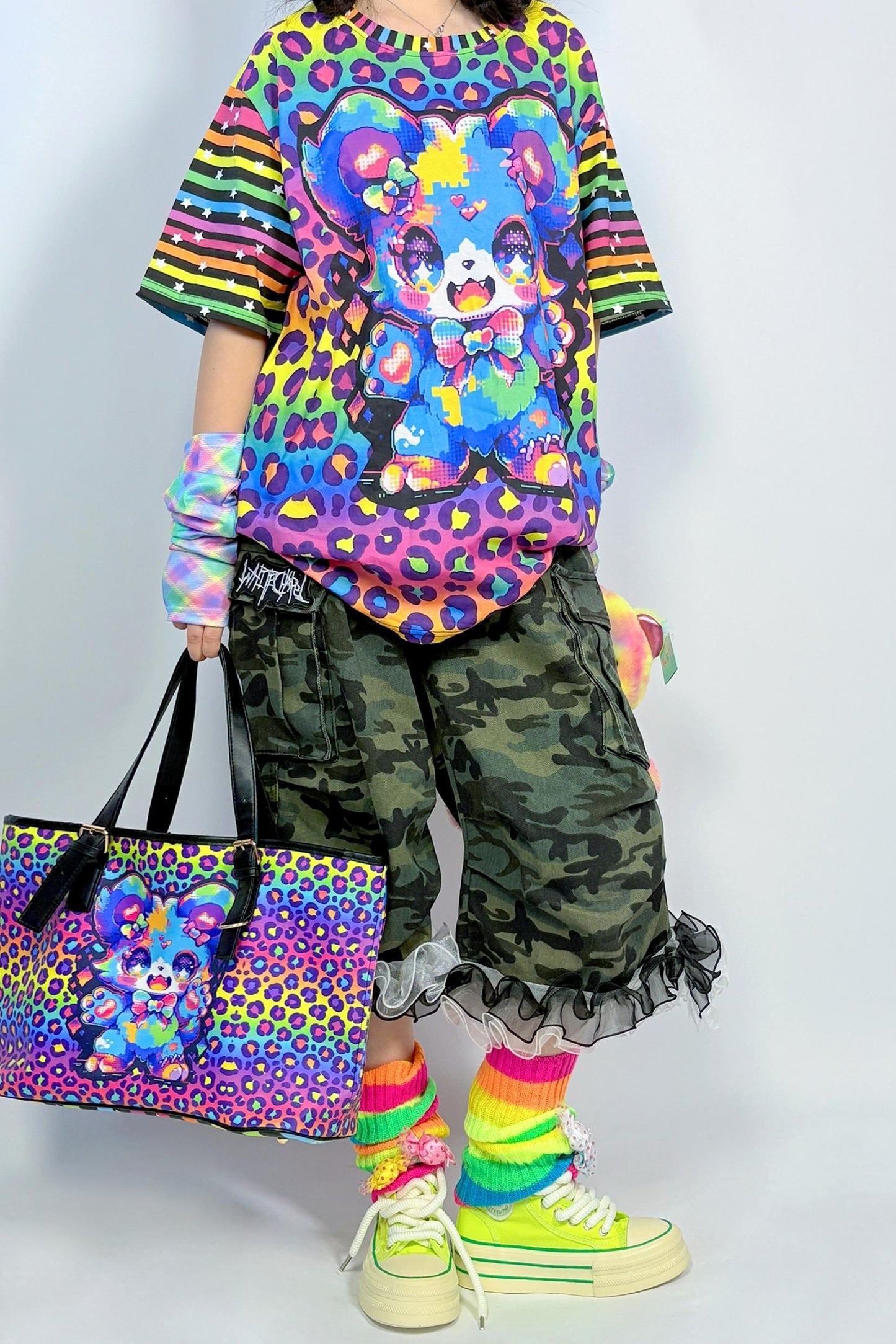 Dopamine Rainbow Stripe Leg Sleeve Sock