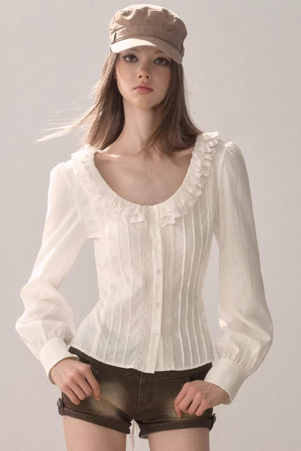 Puff Sleeve V-Neck Blouse
