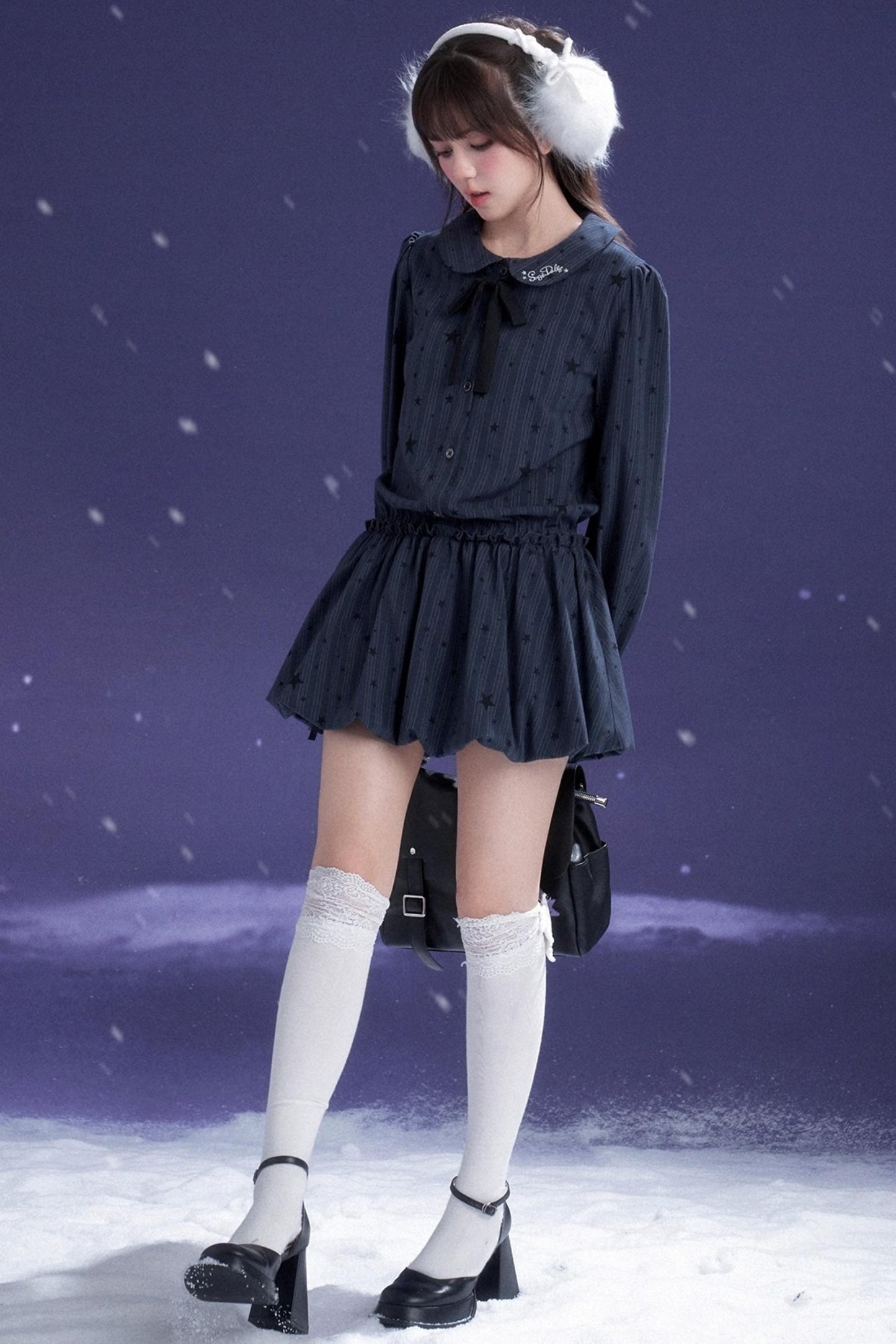 Dark Night Blue Bud Dress Set-Up