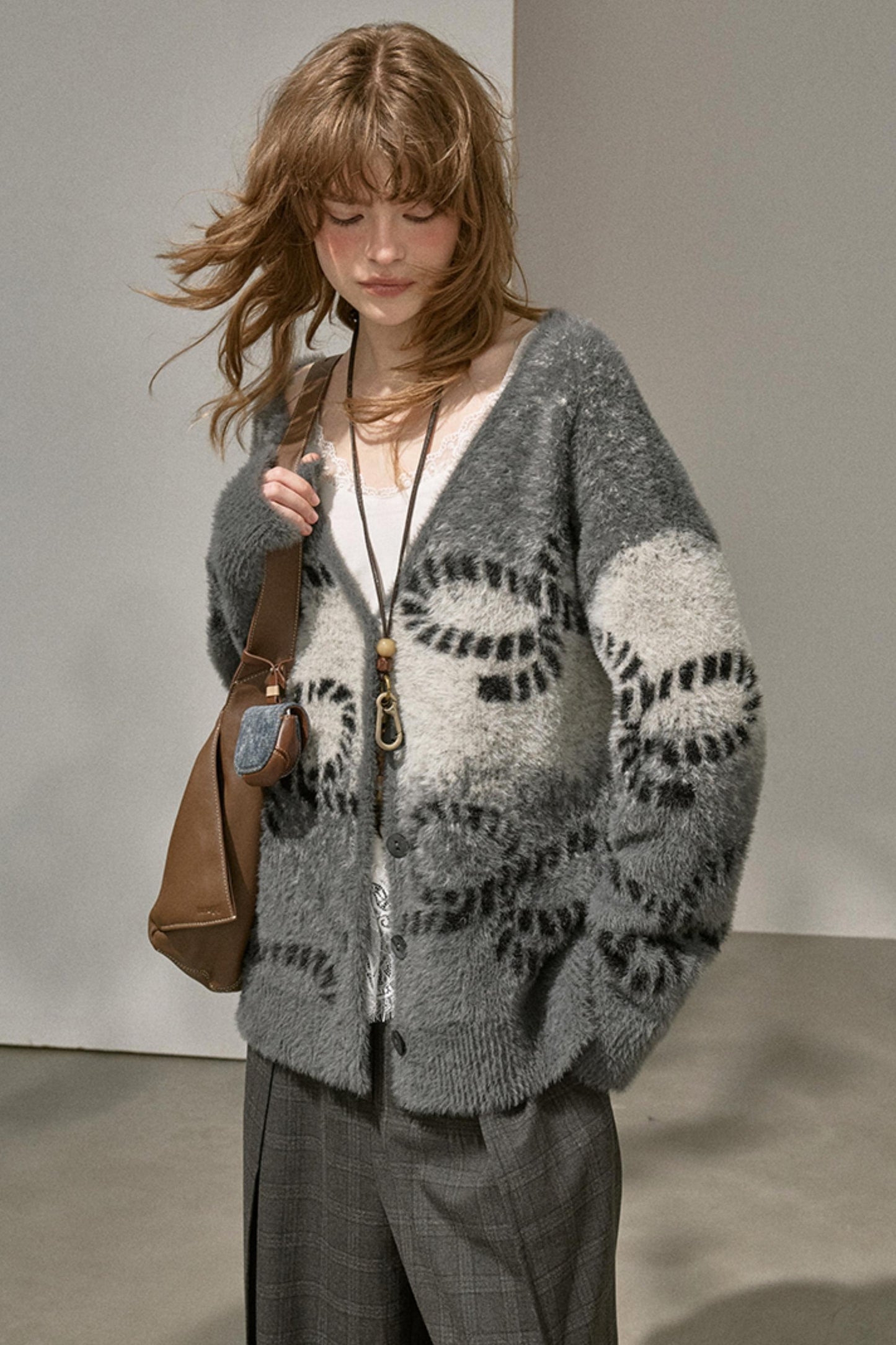 Gradient Knitted Loose Cardigan