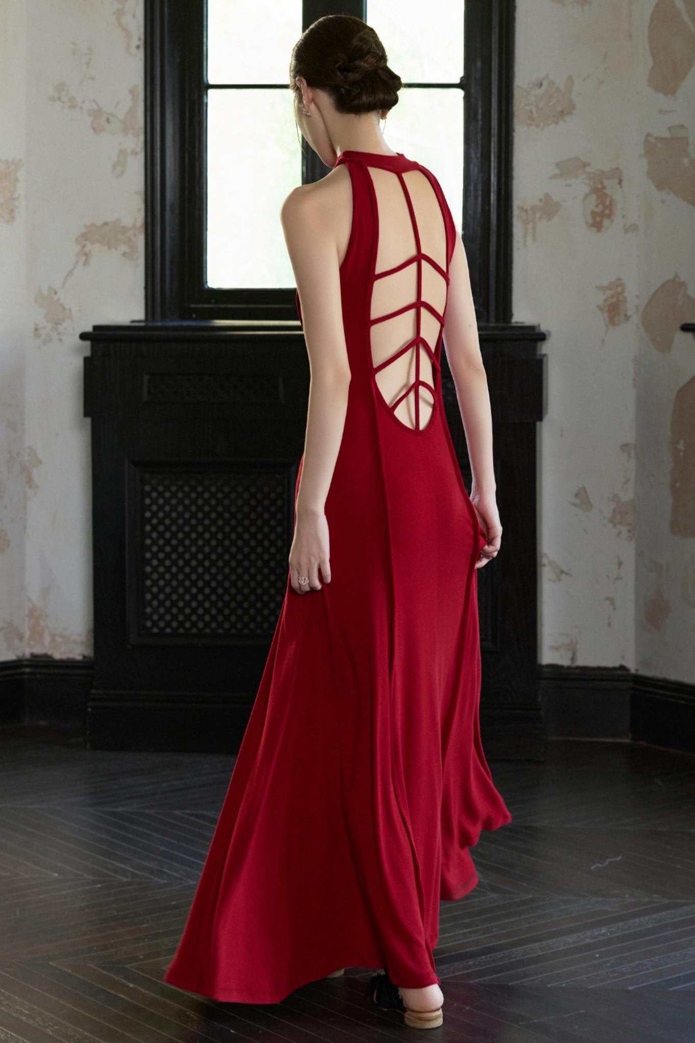 Pink Hollow A-line Dress