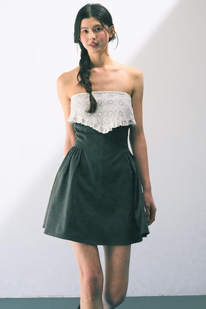 Textured Lace Panel Dress