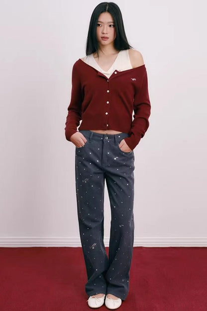 Korean Lace Bowknot Top
