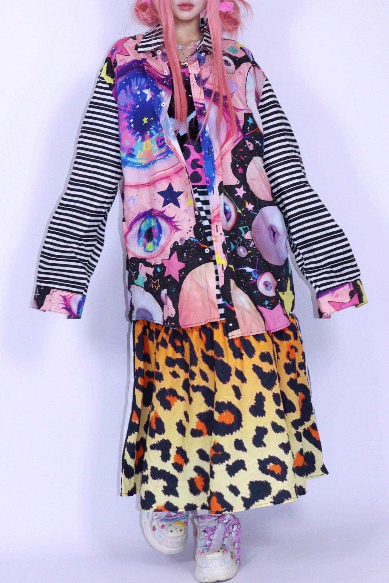 Planet Striped Loose Shirt