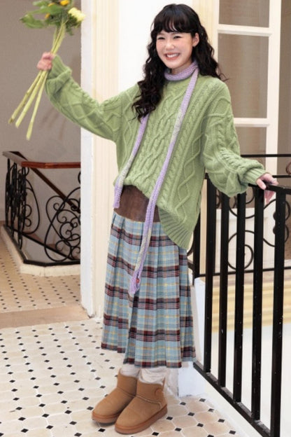 Sheep Wool Cable Knit Sweater