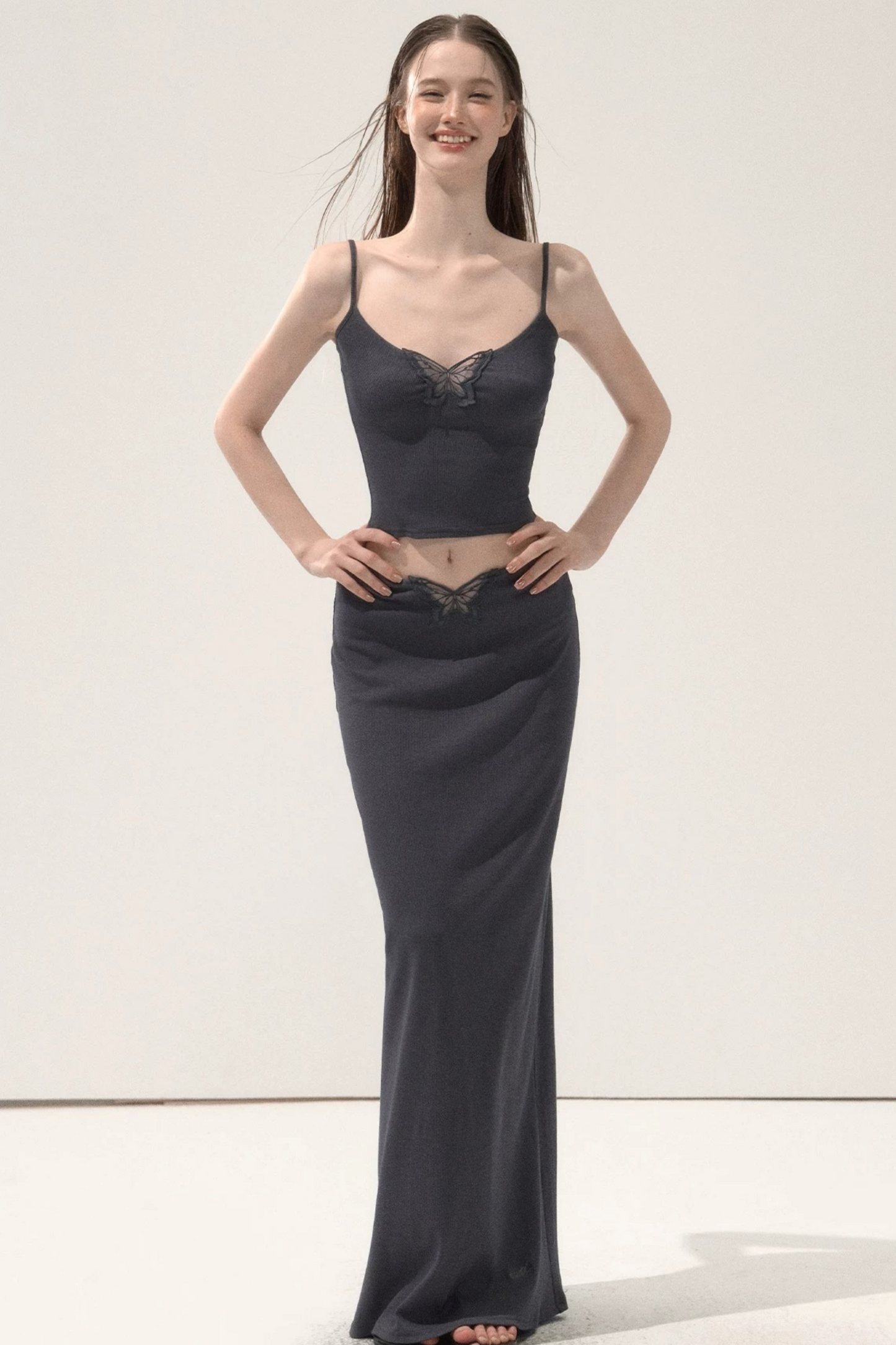 Butterfly Embroidery Summer Skirt