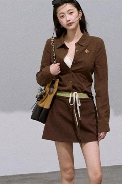 Textured Linen Cotton Long Sleeve Shirt