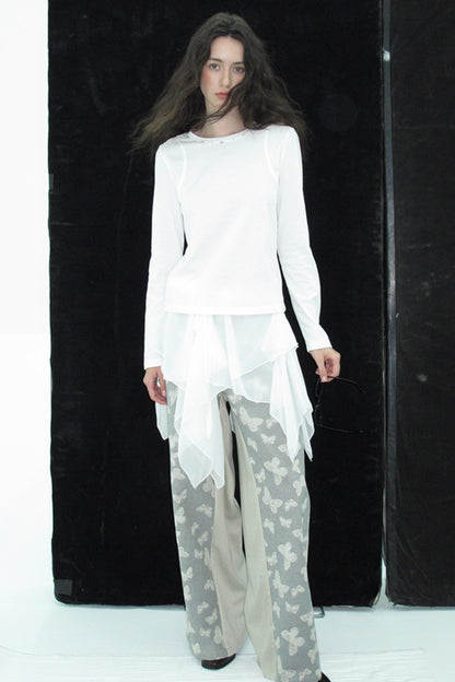 Jacquard Denim Jeans Pants