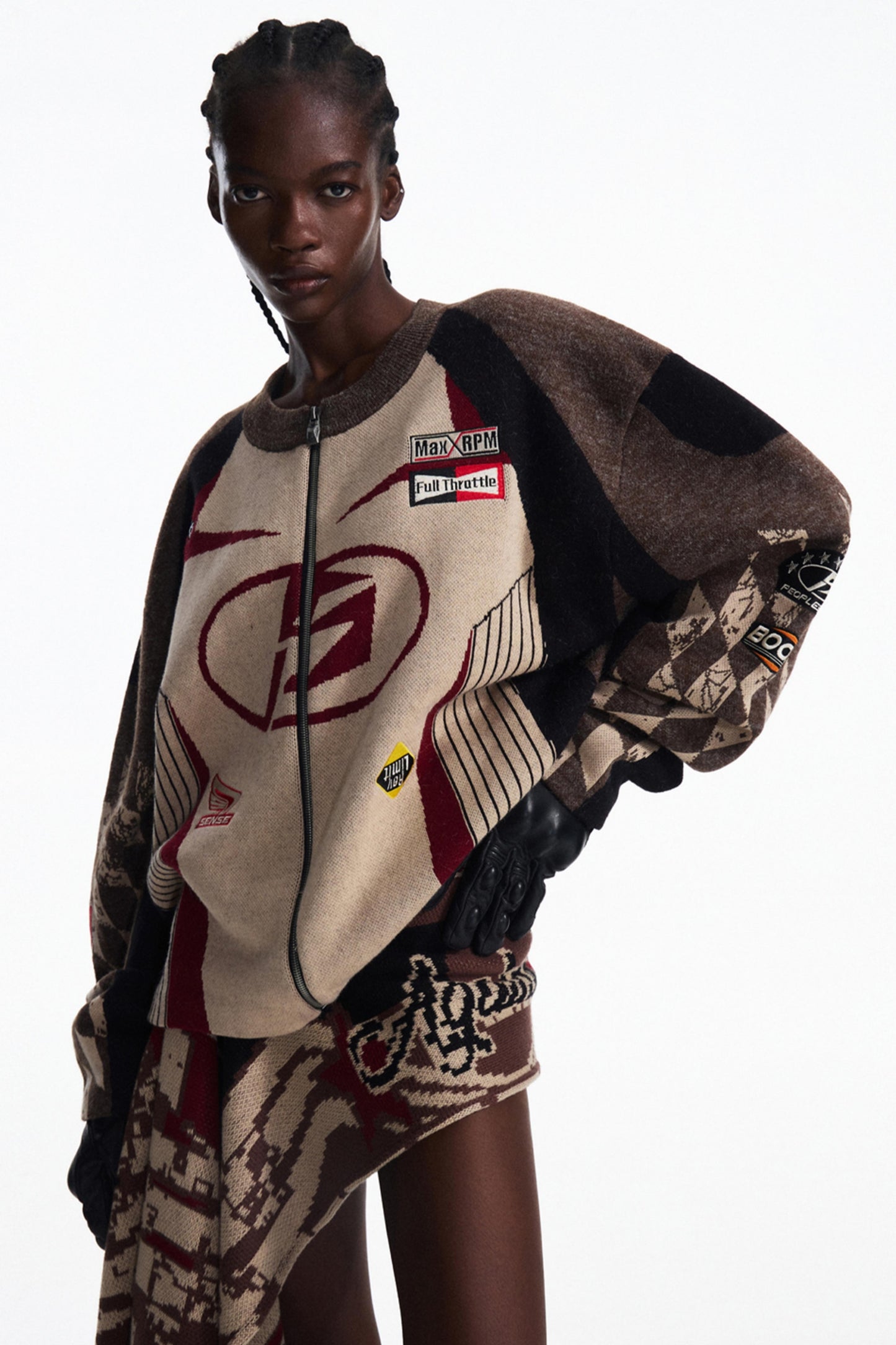 Racing Contrast Knit Top