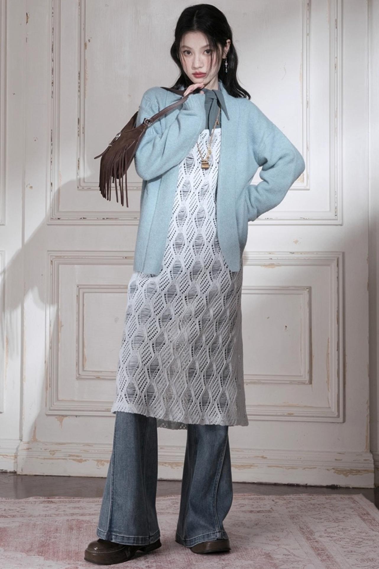 Hand-Cranked Jacquard Woolen Sweater Set