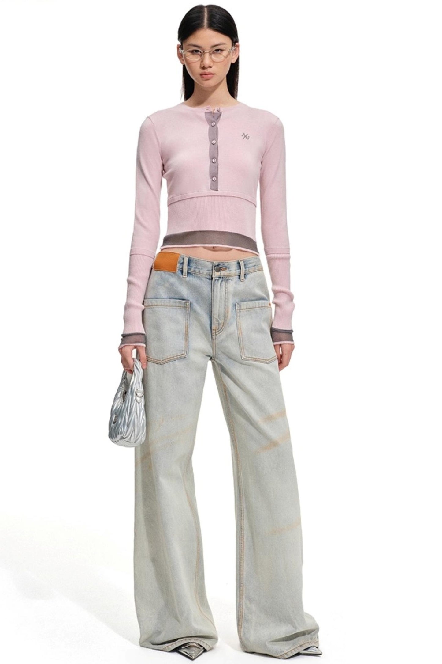 Sheep Wool Contrasting Knit Sweater