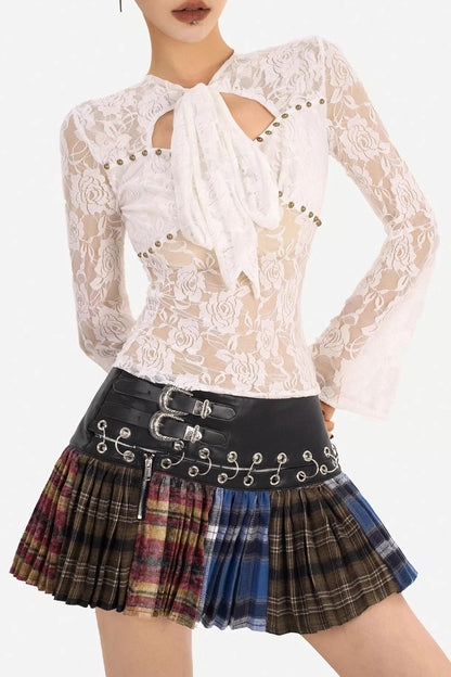 Lace Ribbon Slimming Top
