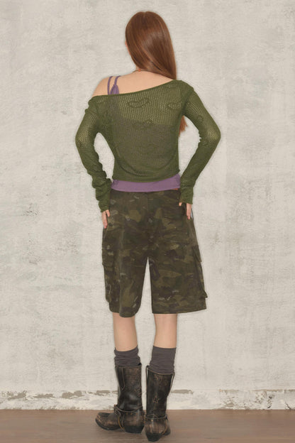 Holo Knit Asymmetric Top