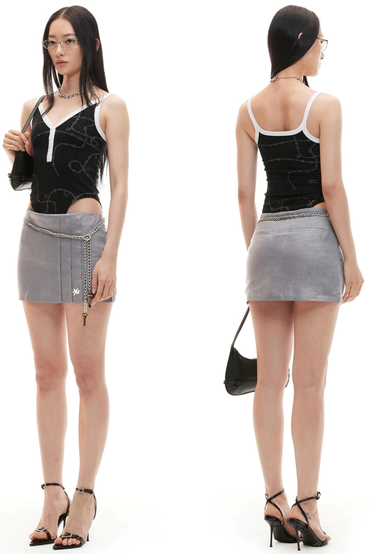 Lyocell Linen A-Line Short Skirt