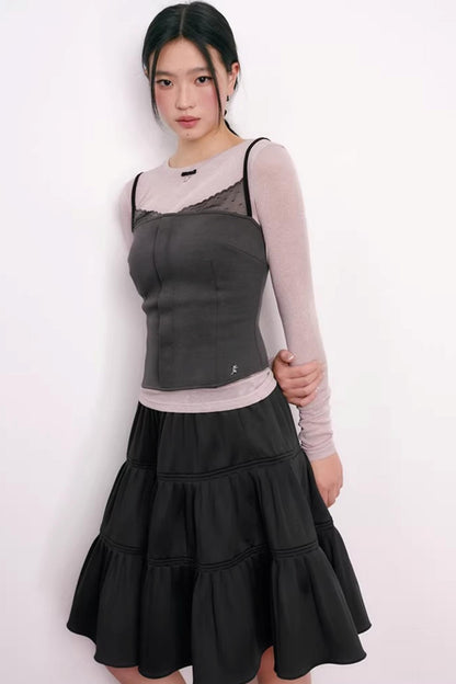 Romantic Pleated Flower Skirt