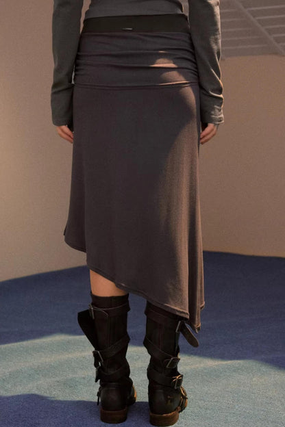 Faux Suede Knitted Skirt