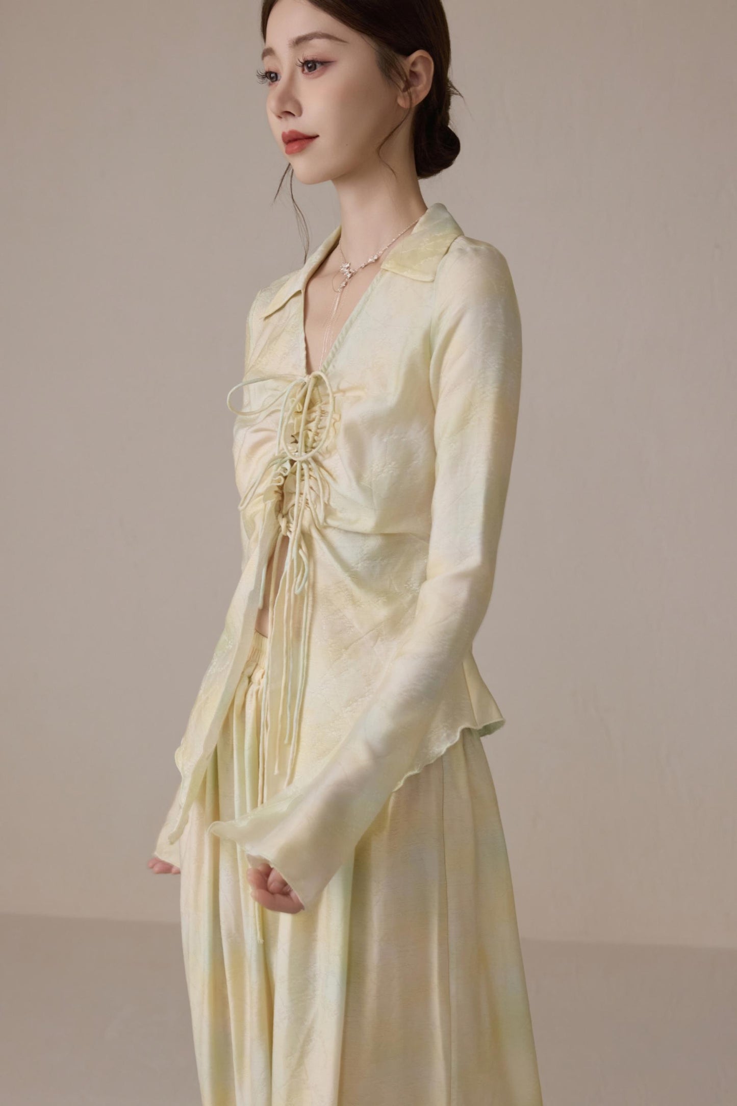 Romantic Silk Tie Cardigan