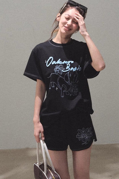 Puppy Cotton Tee & Shorts Set-Up