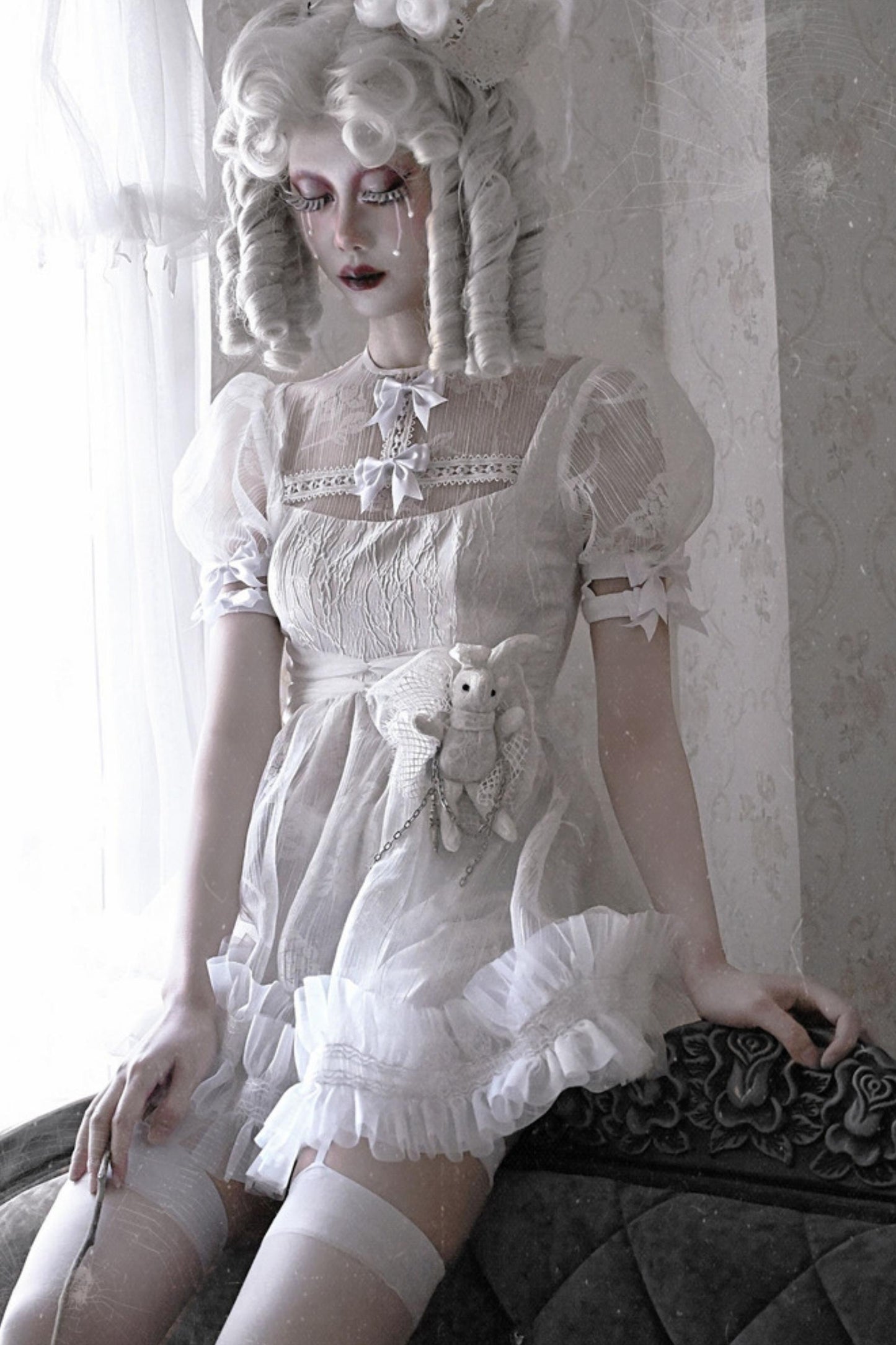 Sleeping Alice Gothic Chiffon Dress Set-Up