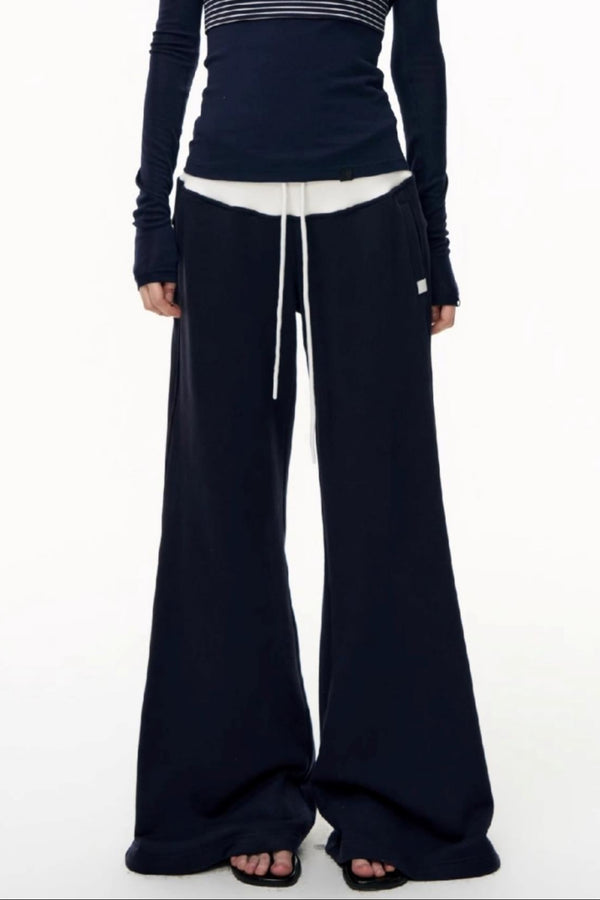 Flared Cotton Wide-Waisted Sweatpants