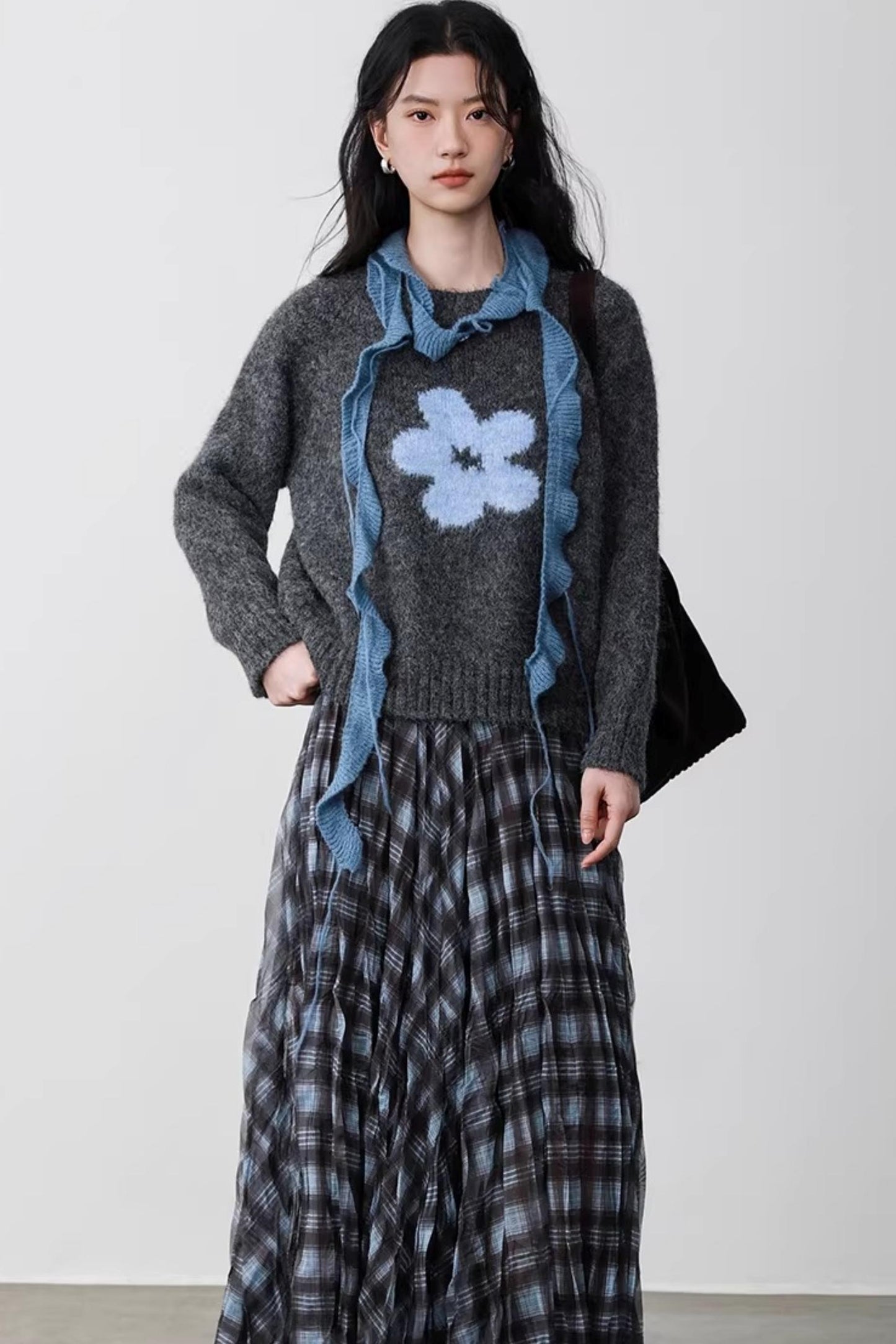 Misty Blue Latte Scarf