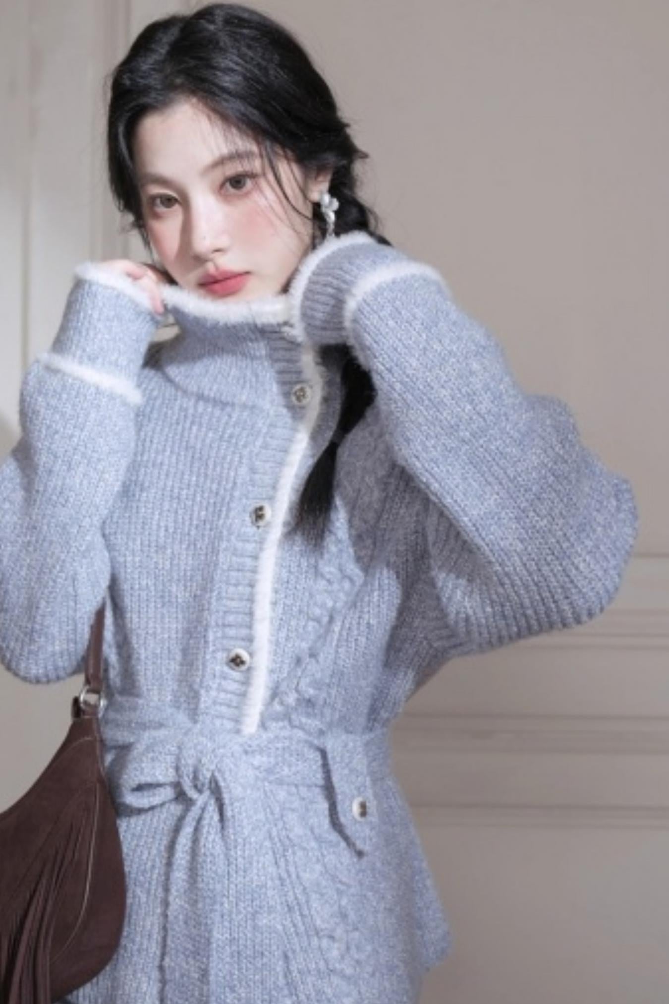 Blue Island Floral Wool Suit Set-up