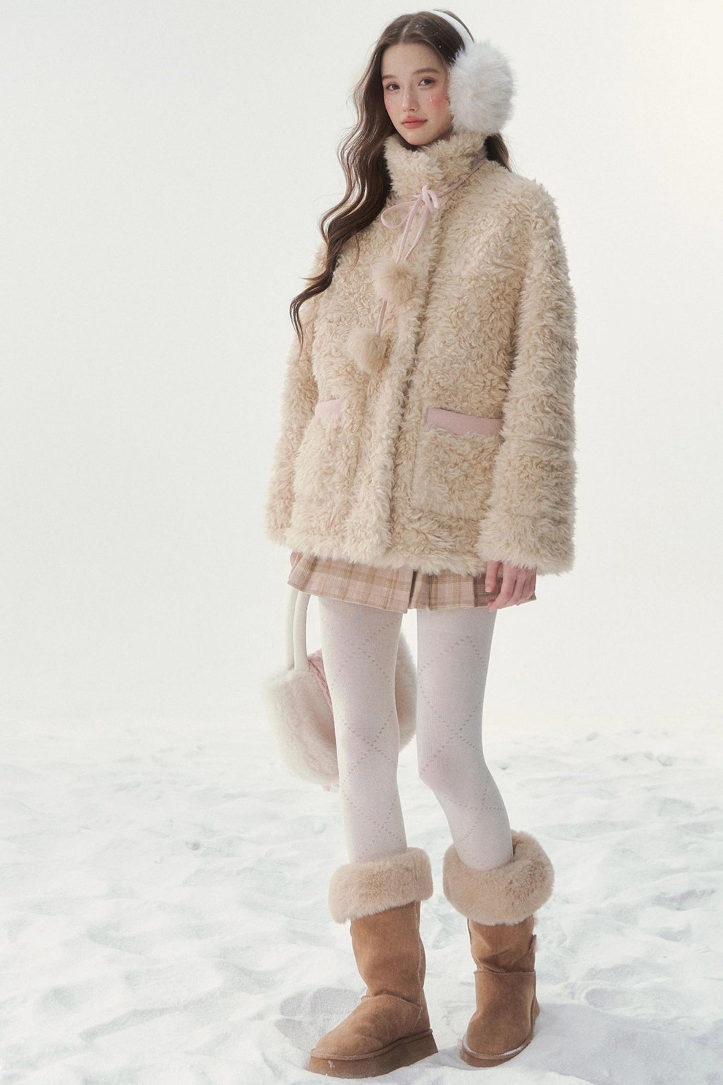 Pink and Blue Reversible Fur Coat