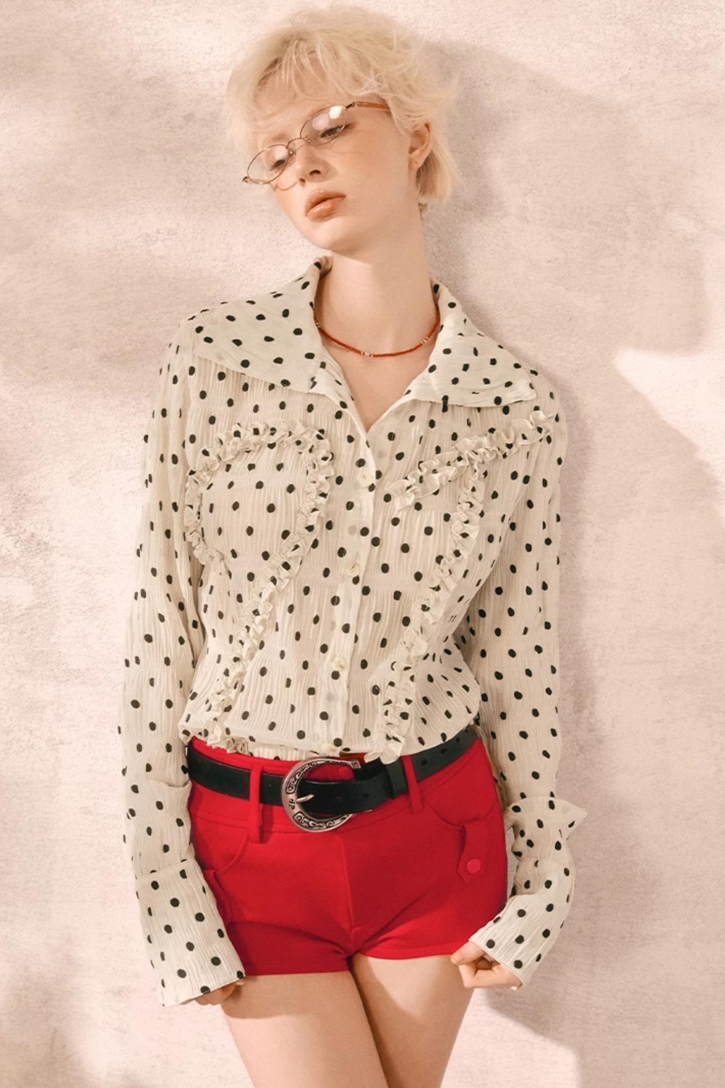 Summer Vintage Polka Dot Elegance Shirt