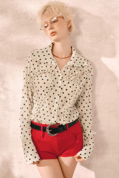 Summer Vintage Polka Dot Elegance Shirt